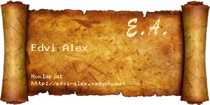 Edvi Alex névjegykártya